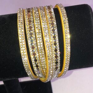 Crystal-Embellished Yellow Boho Wrap Bracelet